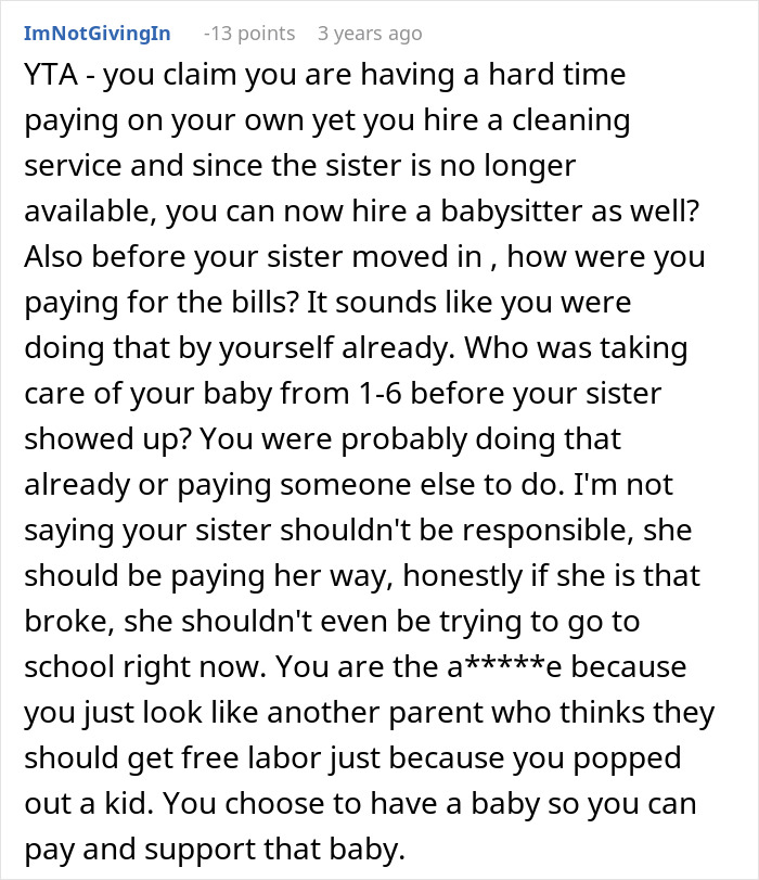 Woman Refuses To House Sister Any Longer After She Refuses To Babysit And Clean: “I’m Child-Free For A Reason”