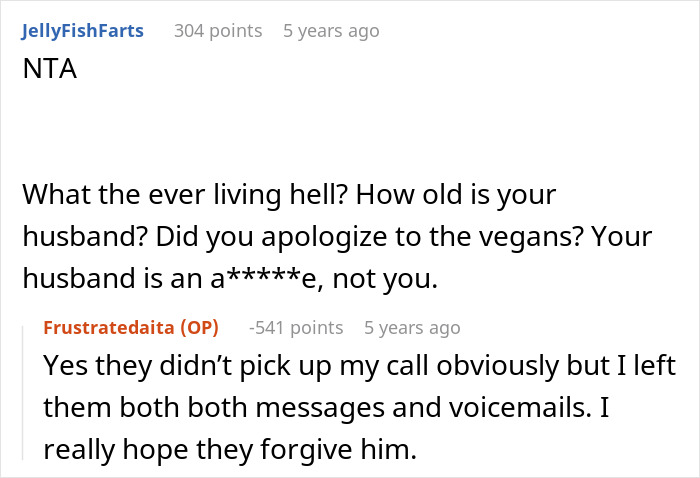 Wife Punishes Vegan-Hating Husband For Ruining Daughter&rsquo;s Only Friendship, Still Defends Him In The Comments