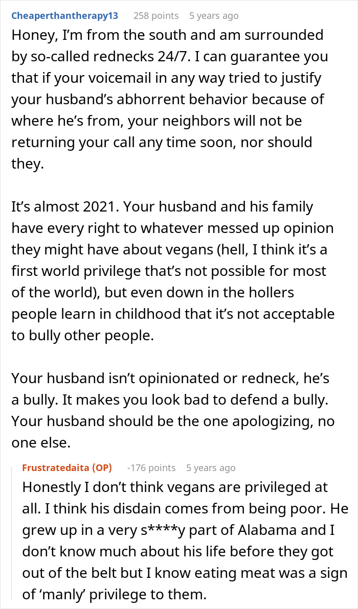 Wife Punishes Vegan-Hating Husband For Ruining Daughter&rsquo;s Only Friendship, Still Defends Him In The Comments