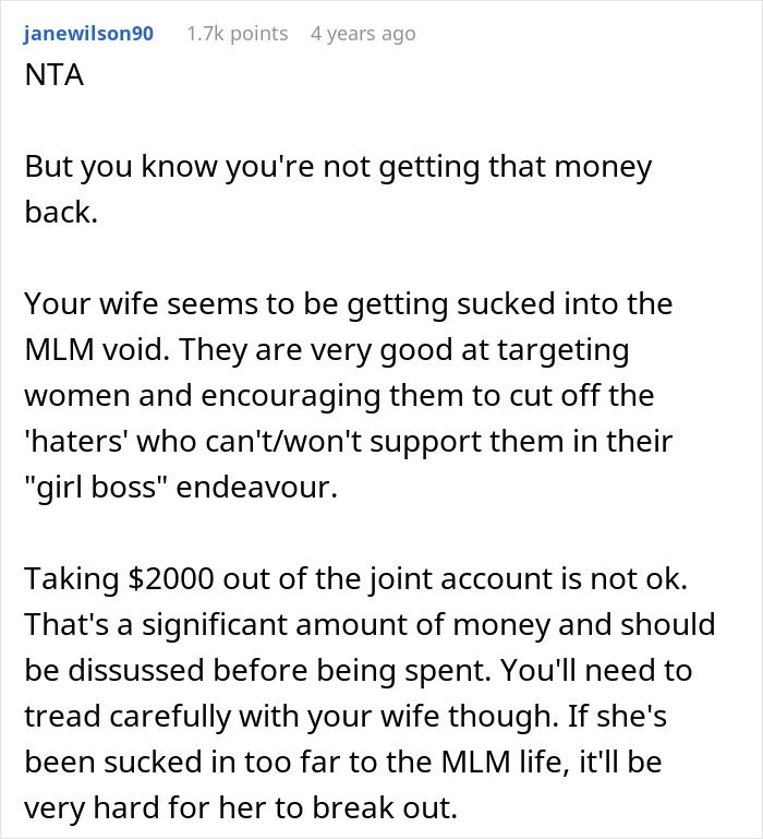 Man Discovers Wife Secretly Sent $2K To Sister&rsquo;s Pyramid Scheme, Gives Her An Ultimatum
