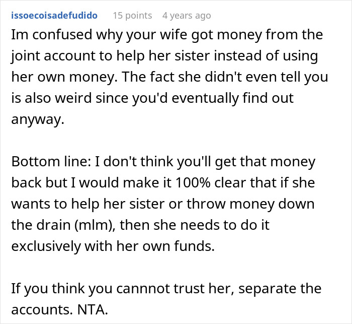 Man Discovers Wife Secretly Sent $2K To Sister&rsquo;s Pyramid Scheme, Gives Her An Ultimatum