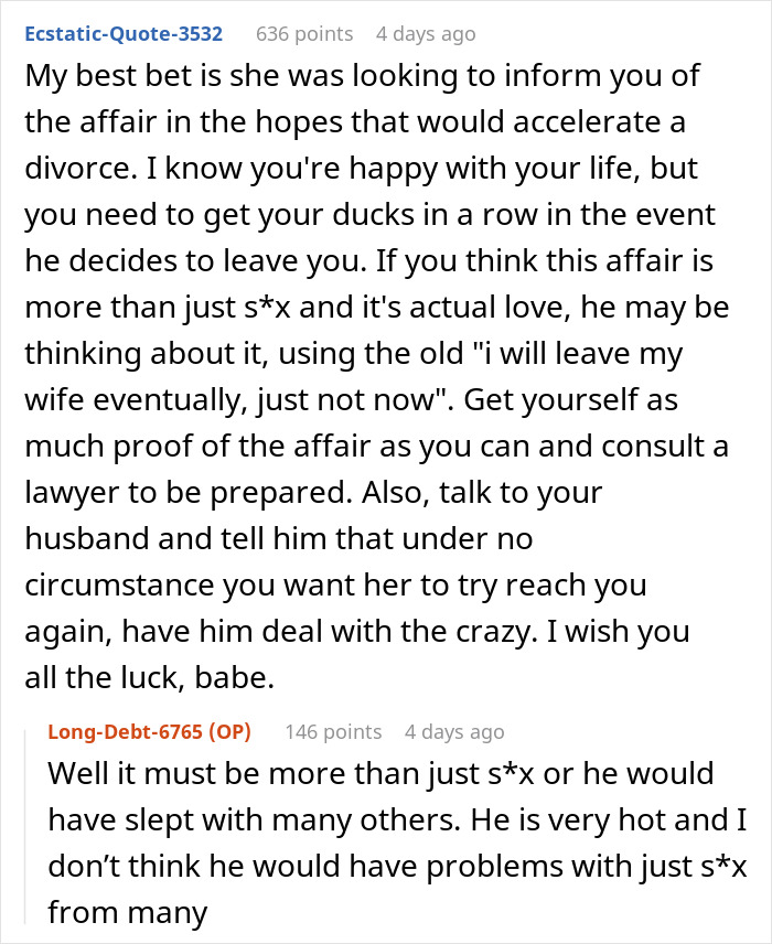Woman Tries To Ignore That Husband Has A Mistress, But She Keeps Trying To Contact Her