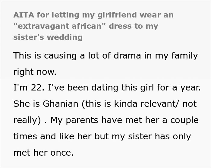 Guy Throws GF Under The Bus By Approving Outfit For Sister&rsquo;s Wedding That He Knew Would Cause Drama