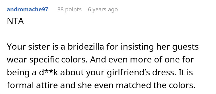 Guy Throws GF Under The Bus By Approving Outfit For Sister&rsquo;s Wedding That He Knew Would Cause Drama