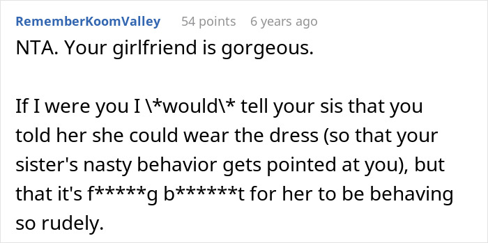 Guy Throws GF Under The Bus By Approving Outfit For Sister&rsquo;s Wedding That He Knew Would Cause Drama