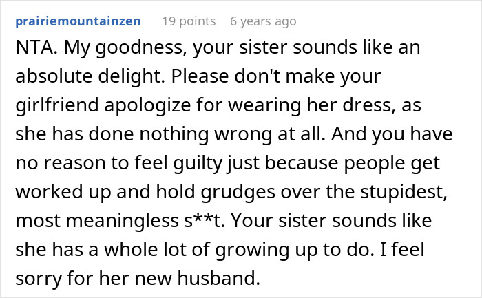 Guy Throws GF Under The Bus By Approving Outfit For Sister&rsquo;s Wedding That He Knew Would Cause Drama