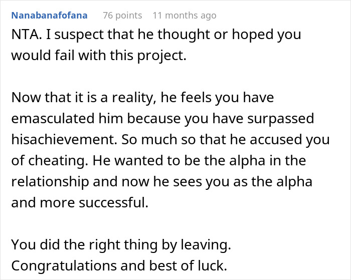 Man Dismisses Girlfriend&rsquo;s Major Career Milestone, Accuses Her Of Sleeping Her Way To Success
