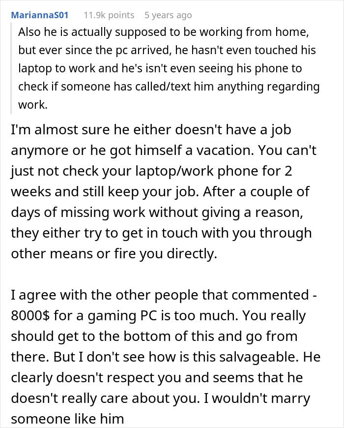 Woman Devastated After Fianc&eacute; Drains $8K Worth Of Savings To Buy Gaming PC And Forgets She Exists