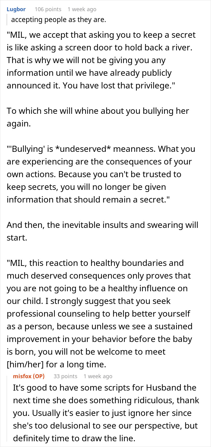 Entitled MIL Breaks Couple&rsquo;s Trust, Shares Secret Baby News And Spreads Rumors When Confronted