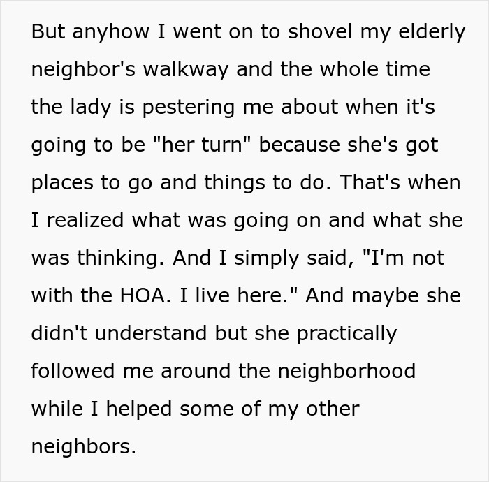 Guy Shovels Snow For Elderly Neighbor, Random Lady Decides He’s The HOA And Orders Her Walkway Done