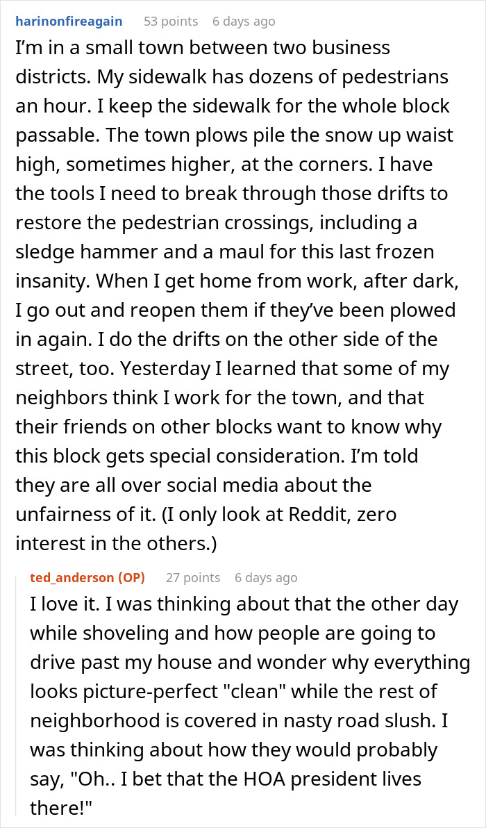 Guy Shovels Snow For Elderly Neighbor, Random Lady Decides He’s The HOA And Orders Her Walkway Done
