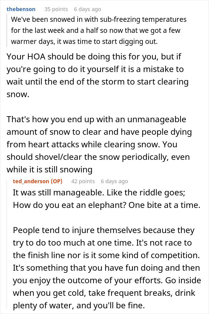 Guy Shovels Snow For Elderly Neighbor, Random Lady Decides He’s The HOA And Orders Her Walkway Done