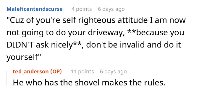 Guy Shovels Snow For Elderly Neighbor, Random Lady Decides He’s The HOA And Orders Her Walkway Done