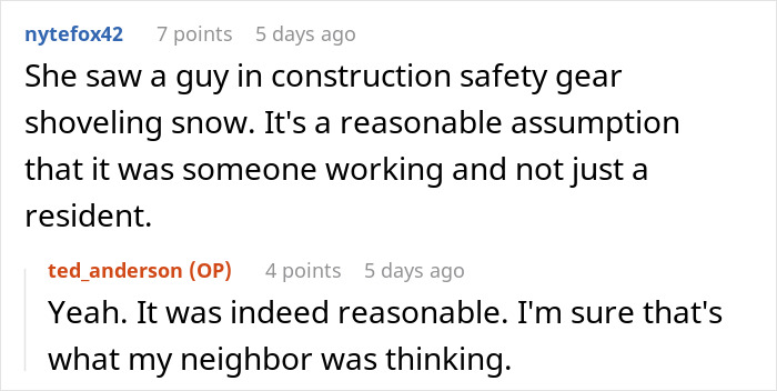 Guy Shovels Snow For Elderly Neighbor, Random Lady Decides He’s The HOA And Orders Her Walkway Done