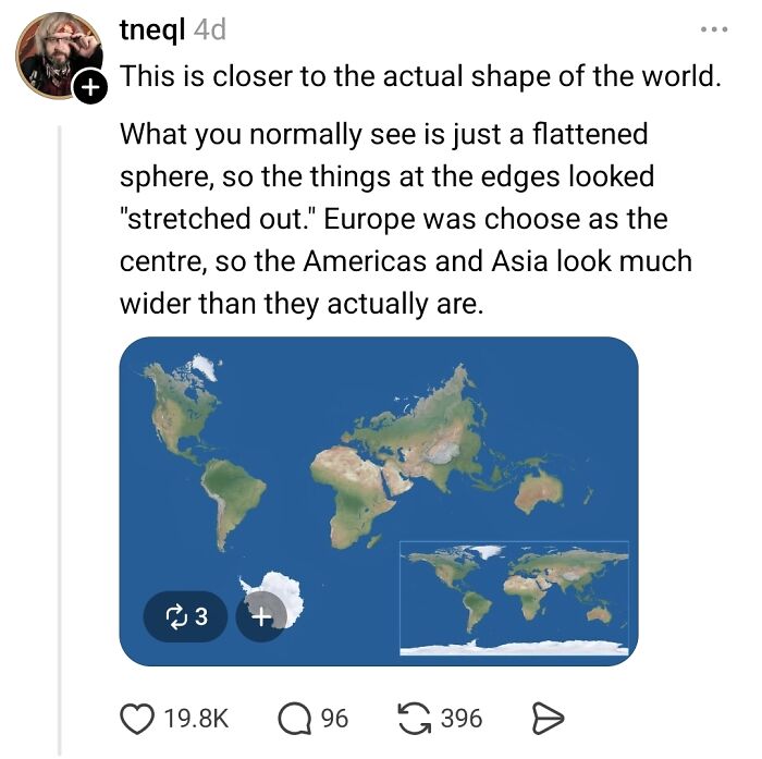 Person Wonders Why Some Bigger Countries Look Small On Maps, People Explain It To Him Like He’s 10