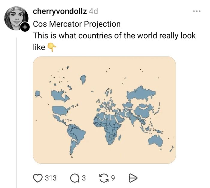 Person Wonders Why Some Bigger Countries Look Small On Maps, People Explain It To Him Like He’s 10
