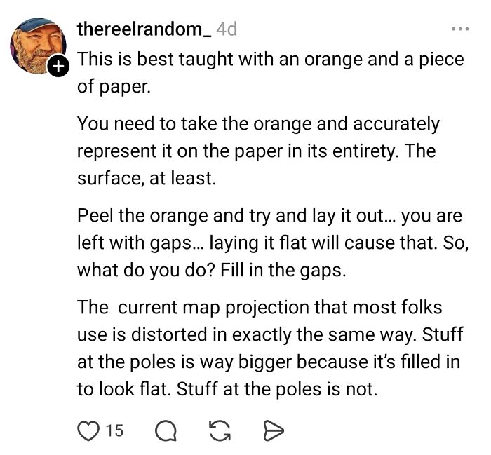 Person Wonders Why Some Bigger Countries Look Small On Maps, People Explain It To Him Like He’s 10