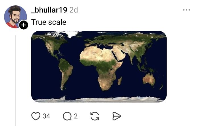 Person Wonders Why Some Bigger Countries Look Small On Maps, People Explain It To Him Like He’s 10
