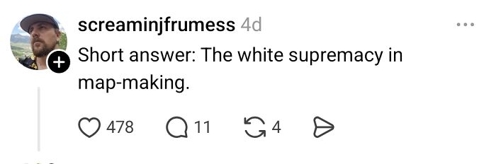 Person Wonders Why Some Bigger Countries Look Small On Maps, People Explain It To Him Like He’s 10
