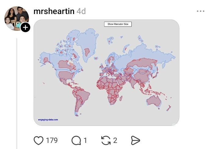 Person Wonders Why Some Bigger Countries Look Small On Maps, People Explain It To Him Like He’s 10