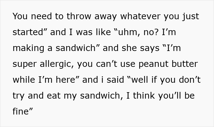 Lady Won’t Stop Eating Peanut Butter Because Roomie’s Unannounced Guest Is Allergic, Drama Ensues