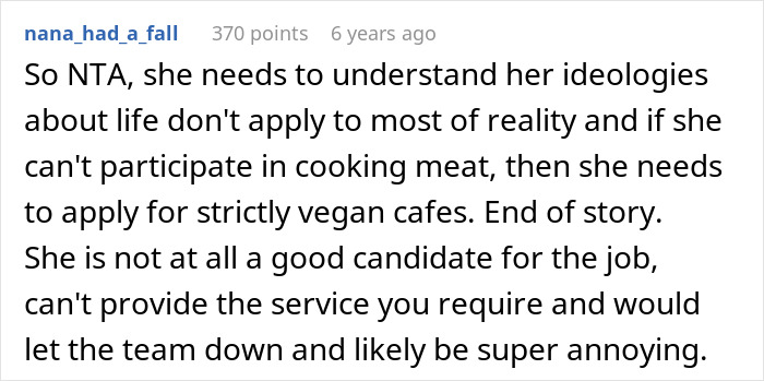 Vegan Chef Applies To Run Meat-Heavy Grill Kitchen, Interview Ends In Meltdown As She Gets Rejected