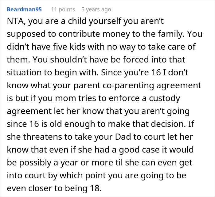 Mom Turns Oldest Daughter Into A Nanny Of Her 5 Kids, Then Gets Upset She Wants To Move In With Dad