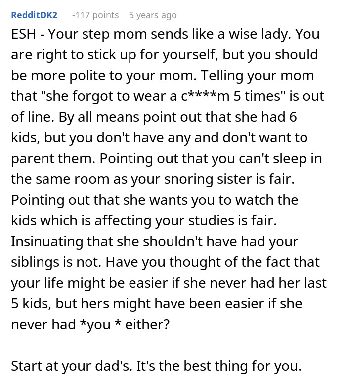 Mom Turns Oldest Daughter Into A Nanny Of Her 5 Kids, Then Gets Upset She Wants To Move In With Dad