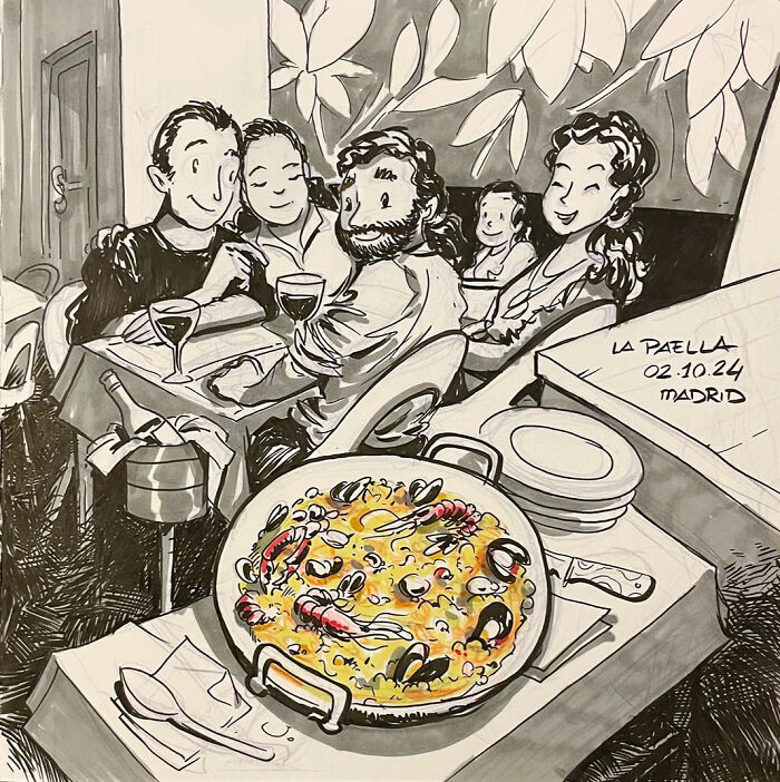 This Artist Turns Ordinary Moments Into Bold Watercolor And Ink Sketches (30 Pics)