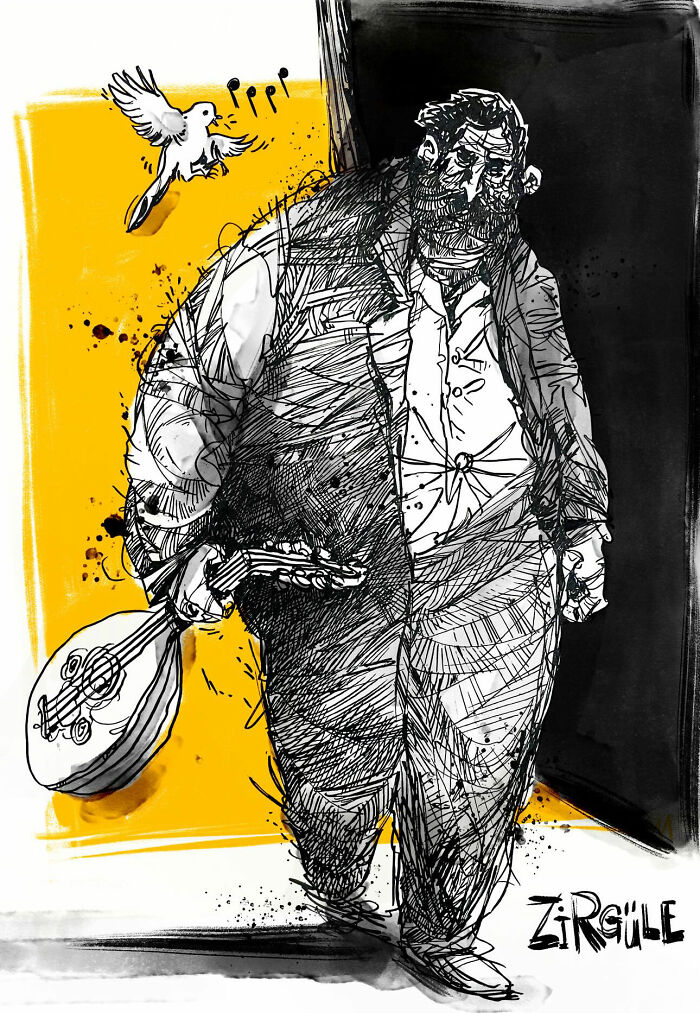 This Artist Turns Ordinary Moments Into Bold Watercolor And Ink Sketches (30 Pics)