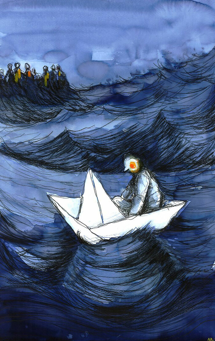 This Artist Turns Ordinary Moments Into Bold Watercolor And Ink Sketches (30 Pics)