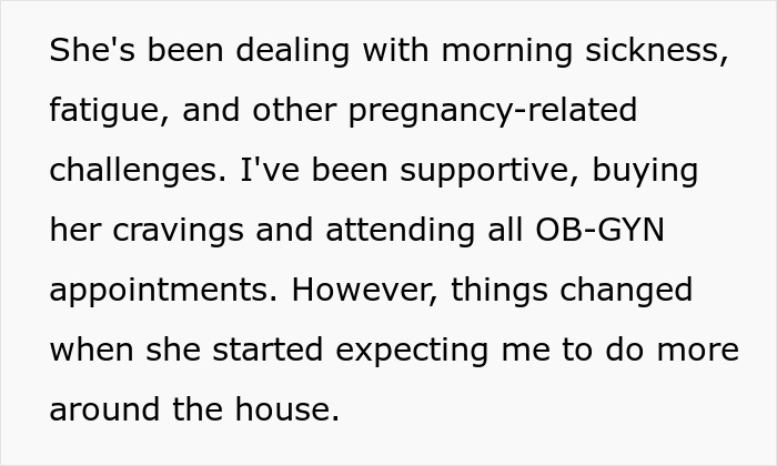 Delusional Guy Believes He Shouldn’t Help Out Pregnant Wife As He’s The Breadwinner, Gets Snubbed Delusional Guy Believes He Shouldn’t Help Out Pregnant Wife As He’s The Breadwinner, Gets Snubbed