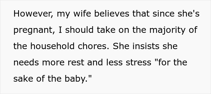 Delusional Guy Believes He Shouldn’t Help Out Pregnant Wife As He’s The Breadwinner, Gets Snubbed Delusional Guy Believes He Shouldn’t Help Out Pregnant Wife As He’s The Breadwinner, Gets Snubbed