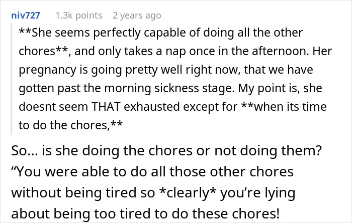 Delusional Guy Believes He Shouldn’t Help Out Pregnant Wife As He’s The Breadwinner, Gets Snubbed Delusional Guy Believes He Shouldn’t Help Out Pregnant Wife As He’s The Breadwinner, Gets Snubbed