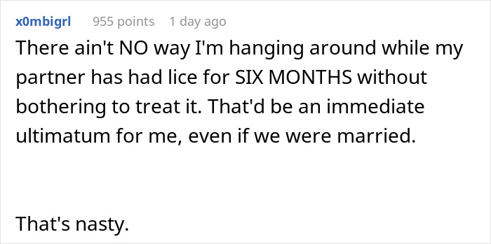 Wife Refuses To Treat Her Lice For Months, His Drastic &ldquo;No Whoopee&rdquo; Ultimatum Finally Works