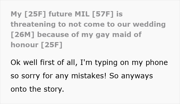 Homophobic MIL Plans To Boycott The Wedding If DIL&rsquo;s Gay MOH Comes, DIL Refuses To Budge