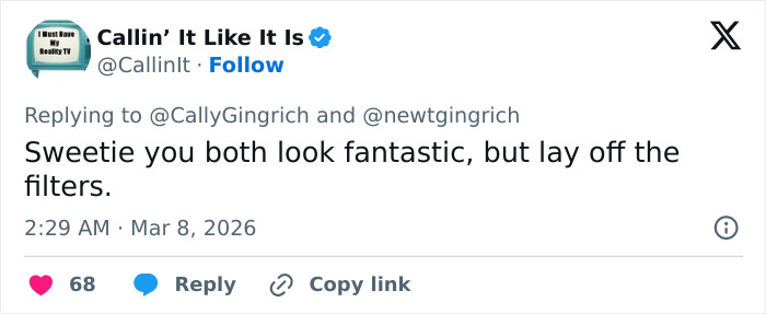 Ambassador, 60, Mocked Over Filtered Selfies That Contrast Sharply With Husband&rsquo;s Appearance