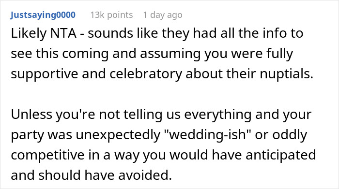 Man Doesn’t Care If Mom’s Birthday Upstages His Wedding, Regrets It When Guests Start Comparing: “Huge Jerk” Man Doesn’t Care If Mom’s Birthday Upstages His Wedding, Regrets It When Guests Start Comparing: “Huge Jerk”