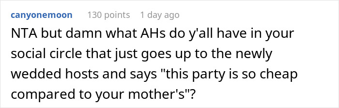 Man Doesn’t Care If Mom’s Birthday Upstages His Wedding, Regrets It When Guests Start Comparing: “Huge Jerk” Man Doesn’t Care If Mom’s Birthday Upstages His Wedding, Regrets It When Guests Start Comparing: “Huge Jerk”