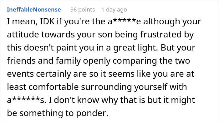 Man Doesn’t Care If Mom’s Birthday Upstages His Wedding, Regrets It When Guests Start Comparing: “Huge Jerk” Man Doesn’t Care If Mom’s Birthday Upstages His Wedding, Regrets It When Guests Start Comparing: “Huge Jerk”