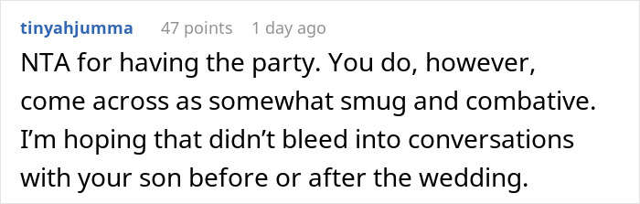 Man Doesn’t Care If Mom’s Birthday Upstages His Wedding, Regrets It When Guests Start Comparing: “Huge Jerk” Man Doesn’t Care If Mom’s Birthday Upstages His Wedding, Regrets It When Guests Start Comparing: “Huge Jerk”