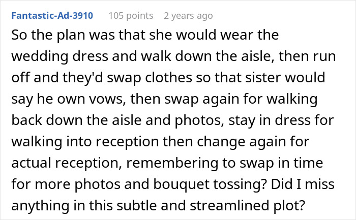 Woman Flabbergasted After Mom Offers An Absolutely Unhinged Idea To Save Her Twin Sister’s Wedding Woman Flabbergasted After Mom Offers An Absolutely Unhinged Idea To Save Her Twin Sister’s Wedding