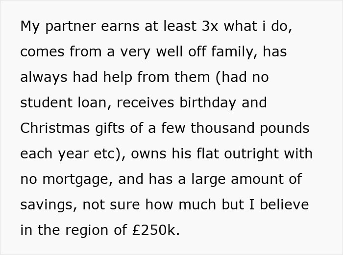 Woman Baffled That Rich Boyfriend Wants To Split Expenses 50/50: “My Partner Earns At Least 3x What I Do” Woman Baffled That Rich Boyfriend Wants To Split Expenses 50/50: “My Partner Earns At Least 3x What I Do”