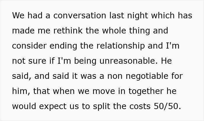 Woman Baffled That Rich Boyfriend Wants To Split Expenses 50/50: “My Partner Earns At Least 3x What I Do” Woman Baffled That Rich Boyfriend Wants To Split Expenses 50/50: “My Partner Earns At Least 3x What I Do”