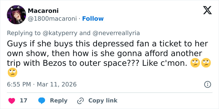 Katy Perry’s “Grim” Response To Struggling Fan Drives Many To Viciously Call Her Out Katy Perry’s “Grim” Response To Struggling Fan Drives Many To Viciously Call Her Out