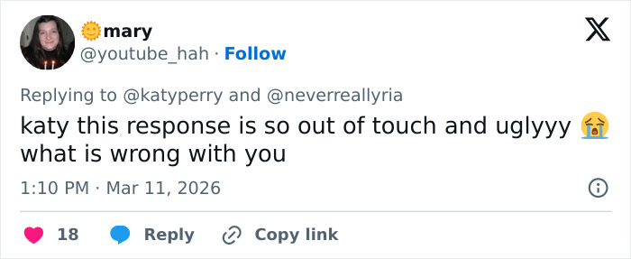 Katy Perry’s “Grim” Response To Struggling Fan Drives Many To Viciously Call Her Out Katy Perry’s “Grim” Response To Struggling Fan Drives Many To Viciously Call Her Out