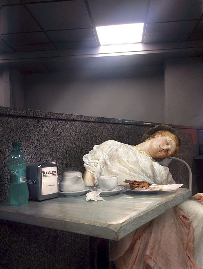 The Best Of Alexey Kondakov: People From Classic Paintings Inserted Into Modern City Life (60 Pics)