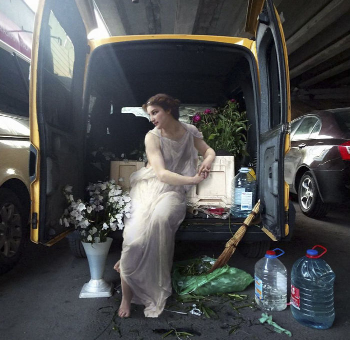 The Best Of Alexey Kondakov: People From Classic Paintings Inserted Into Modern City Life (60 Pics)