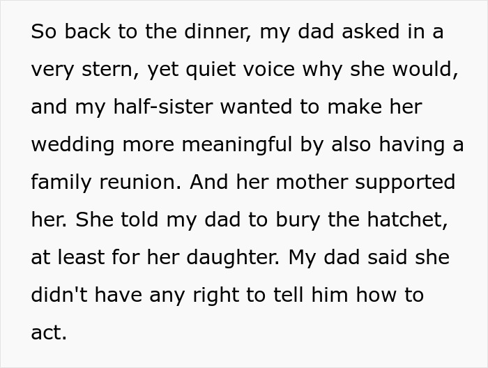 Bride Horrified After Uncovering Why Dad Cut Off His Family, Regrets Inviting Them To The Wedding Bride Horrified After Uncovering Why Dad Cut Off His Family, Regrets Inviting Them To The Wedding