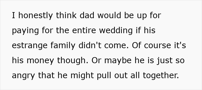 Bride Horrified After Uncovering Why Dad Cut Off His Family, Regrets Inviting Them To The Wedding Bride Horrified After Uncovering Why Dad Cut Off His Family, Regrets Inviting Them To The Wedding